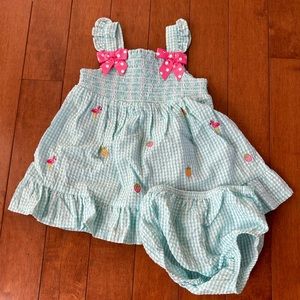 Teal checkered summer dress